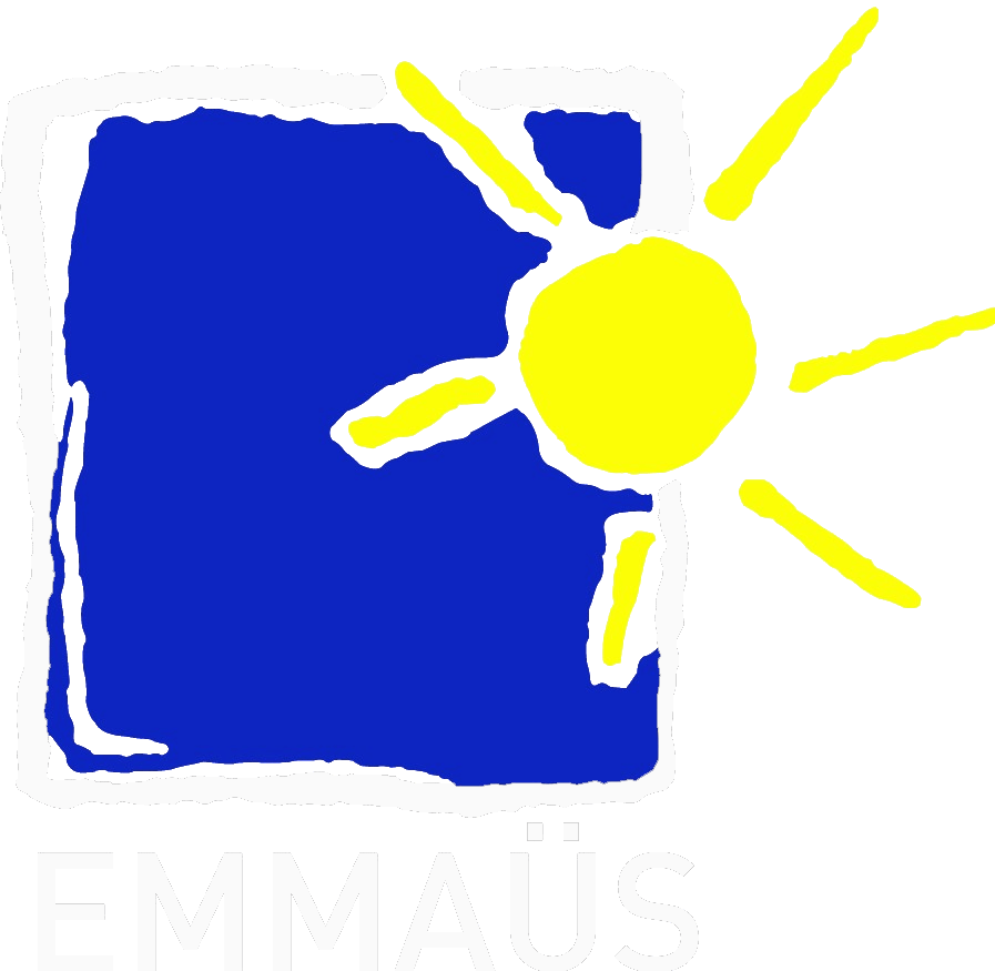 Logo EMMAUS Blanc minimaliste transparent